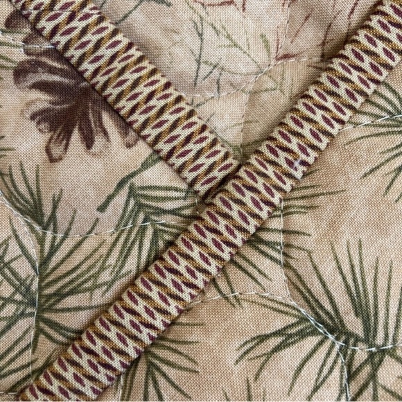 Quilted Crossbody Mini Fabric Purse Fall Forest Pattern Tan Grannycore Boho OS - Picture 10 of 10